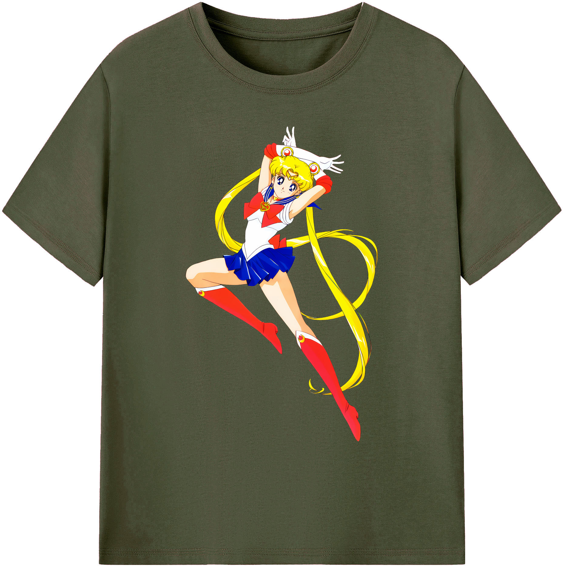 （画像用） 美少女戦士セーラームーン 月野 うさぎ つきの うさぎ Sailor Moon Tsukino Usagi 綿100％ メンズ半袖Tシャツ｜肌触りやわらか＆通気性